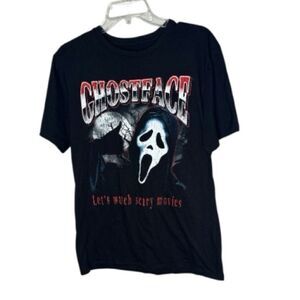 Ghostface Black “Let’s Watch Scary Movies” T-shirt. Size medium. Size Medium.